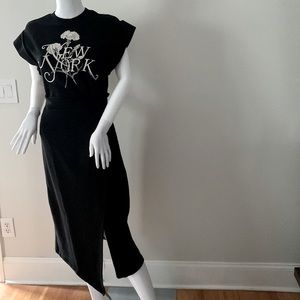 Derek Lam 10 Crosby Black/Ivory Mid-Length Dress